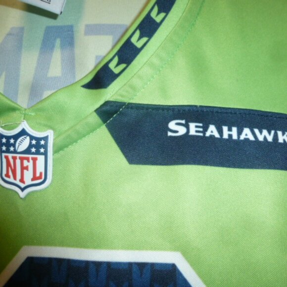 Seattle Seahawks NFL Team Apparel T-Shirt XXL Neon Green /Nike logo - Picture 6 of 13